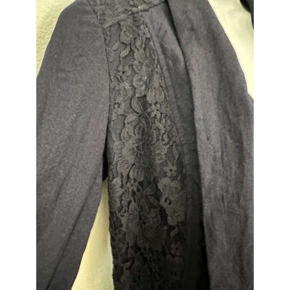 Chicos Size XS / 0 Open Front Blue Jacket Lace Lace Waterfall Roll Tab S… - Picture 2 of 8